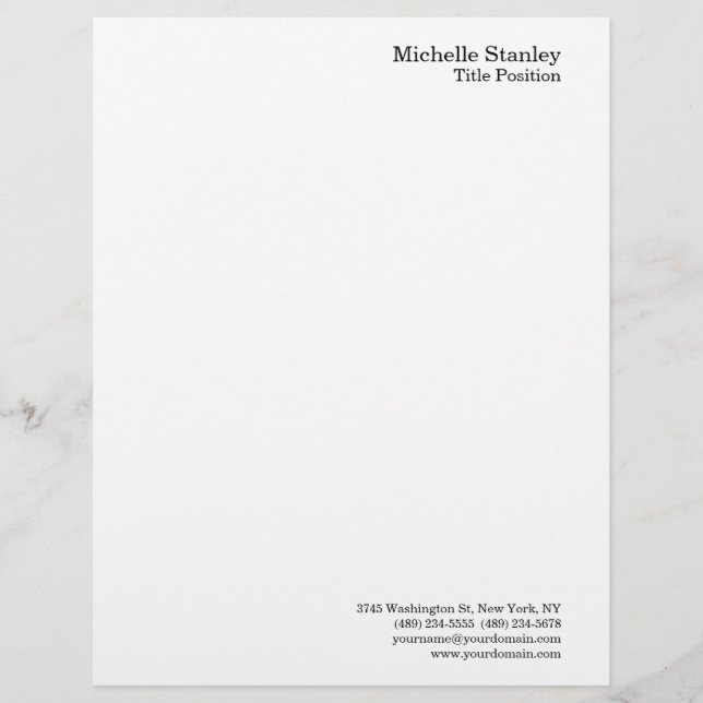 Minimalist Modern Plain  Letterhead (Front)
