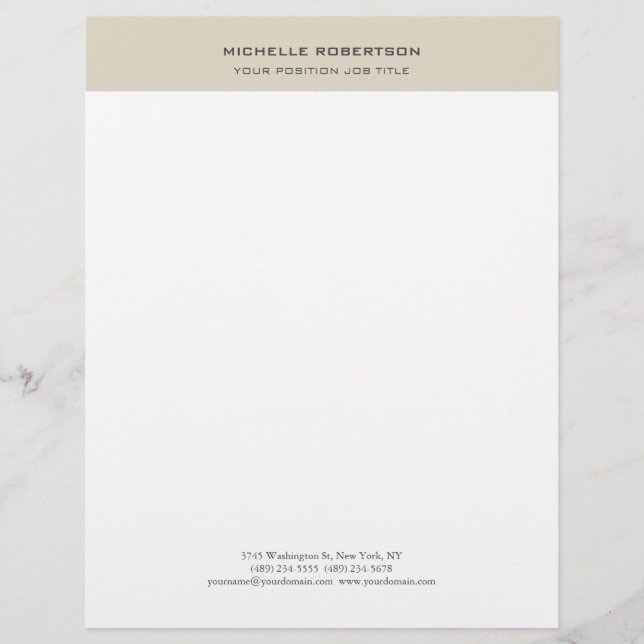 Minimalist Modern Plain Simple Letterhead (Front)