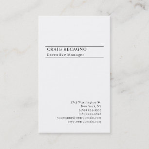 Minimalist Modern Plain Trendy Black White Business Card