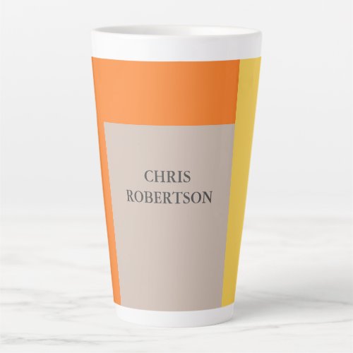 Minimalist Modern Plain Your Name Latte Mug