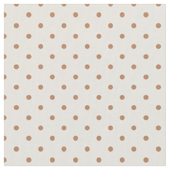Minimalist Modern Polka Dot Warm Neutral Beige Fabric (Close Up)