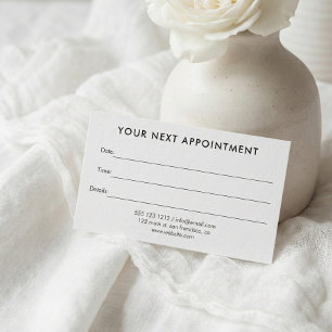 Minimalist Modern Professional Appointment Card