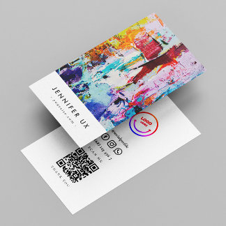 Minimalist Modern Professional Artist Qr Code Business Card