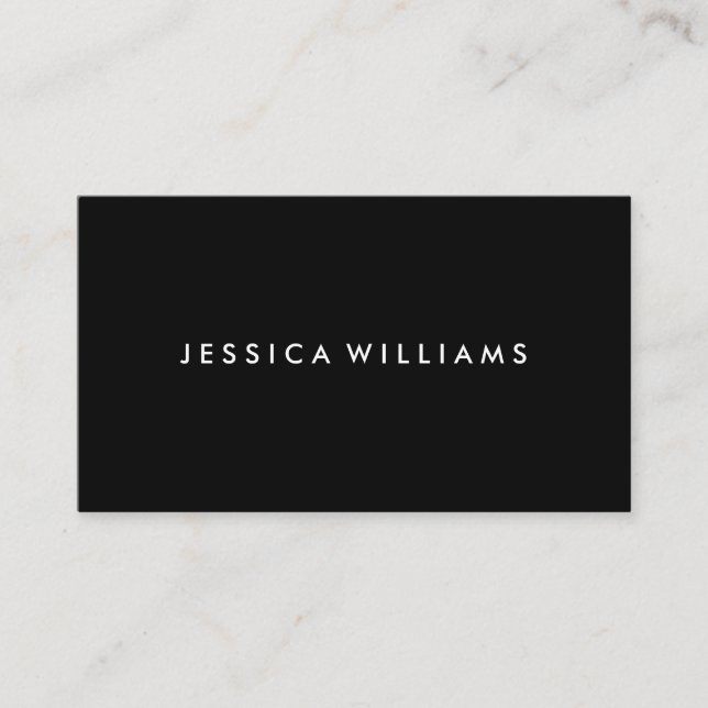 Minimalist Modern Professional | Black Business Card (Front)