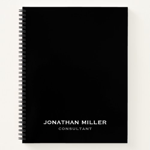 Minimalist Modern Professional Black Notebook