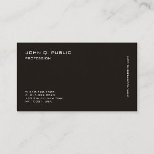 Minimalist Modern Professional Black White Simple Business Card