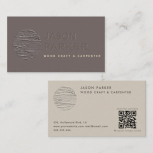 Minimalist modern professional carpenter Qr code Business Card