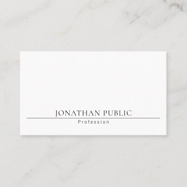 Minimalist Modern Professional Creative Plain Business Card (Front)