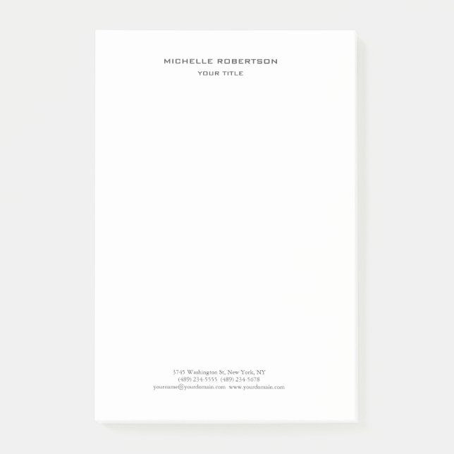 Minimalist Modern Professional Creative Post-it Notes (Front)