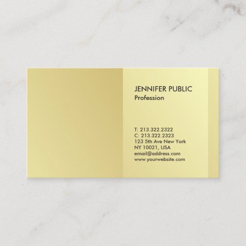 Minimalist Modern Professional Elegant Gold Look Business Card
