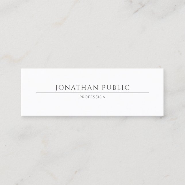 Minimalist Modern Professional Elegant Simple Chic Mini Business Card (Front)