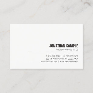 Minimalist Modern Professional Elegant Smart Plain Business Card
