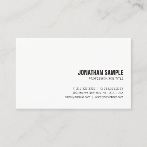 Minimalist Modern Professional Elegant Smart Plain Business Card