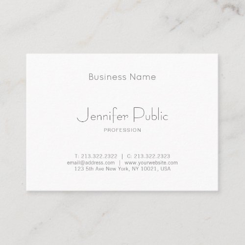 Minimalist Modern Professional Elegant Template Business Card