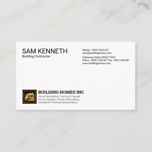 Minimalist Modern Professional Gold Home Icon Business Card