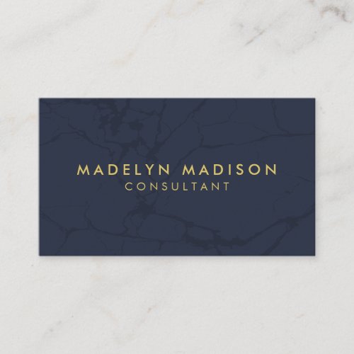 Minimalist Modern Professional Gold Navy Blue Business Card