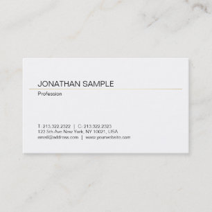 Minimalist Modern Professional Gold White Template Business Card