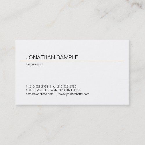 Minimalist Modern Professional Gold White Template Business Card