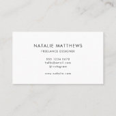 Minimalist Modern | Professional Handwritten White Business Card (Back)