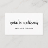 Minimalist Modern | Professional Handwritten White Business Card (Front)