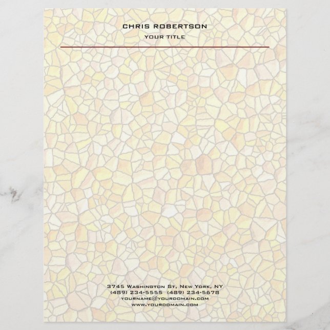 Minimalist Modern Professional Mosaic Design Letterhead (Front)