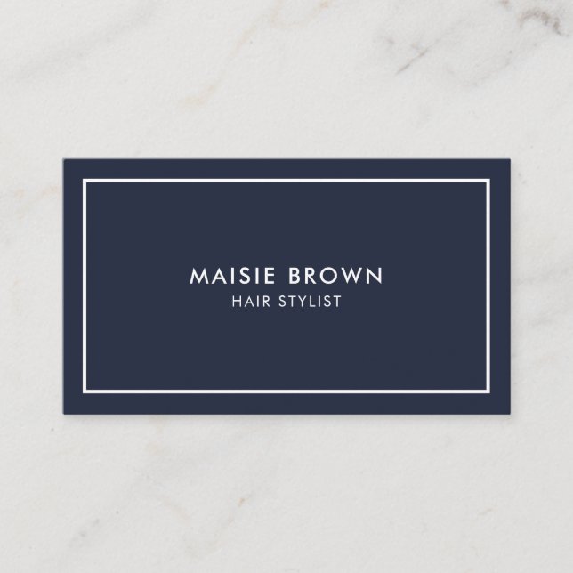 Minimalist Modern Professional Navy Blue Appointment Card (Front)