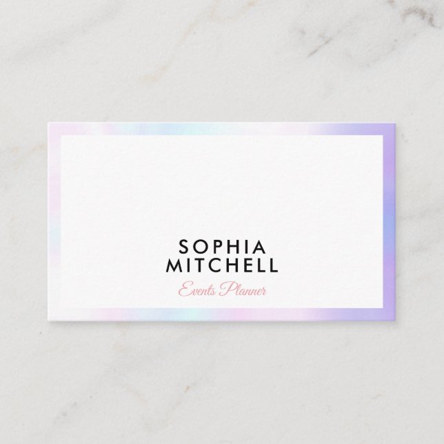 Minimalist Modern Professional Pearl Border Business Card (Front)