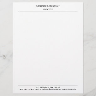 Minimalist Modern Professional Plain Classical Letterhead