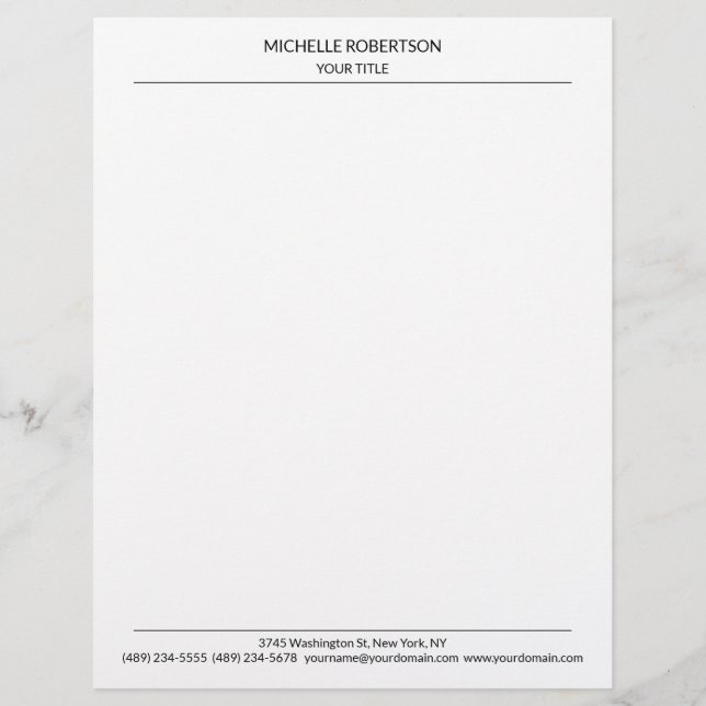 Minimalist Modern Professional Plain Creative Letterhead (Front)
