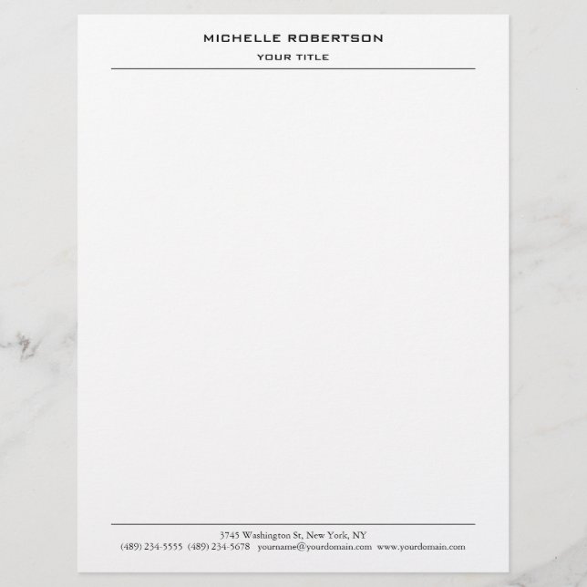 Minimalist Modern Professional Plain Creative Letterhead (Front)