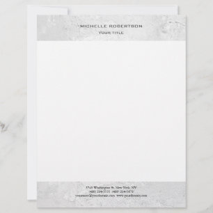 Minimalist Modern Professional Plain Grey White Letterhead