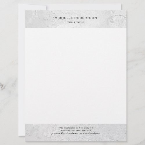 Minimalist Modern Professional Plain Grey White Letterhead