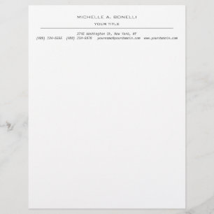 Minimalist Modern Professional Plain Letterhead
