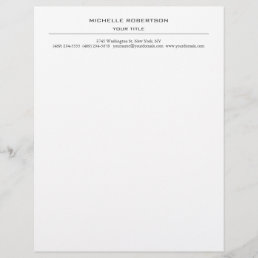 Minimalist Modern Professional Plain Letterhead