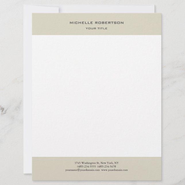 Minimalist Modern Professional Plain Letterhead (Front)