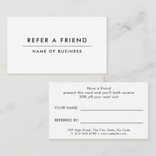 Minimalist Modern Professional Referral Card