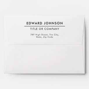 Minimalist Modern Professional Return Address Envelope