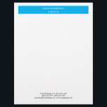 Minimalist Modern Professional Sky Blue White Letterhead<br><div class="desc">You can change the fonts,  colors,  backgorund with easy to use tool.</div>