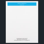 Minimalist Modern Professional Sky Blue White Letterhead<br><div class="desc">You can change the fonts,  colors,  backgorund with easy to use tool.</div>