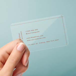 Minimalist Modern Professional Terracotta Line Clear Business Cards