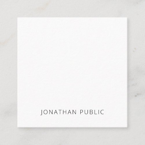 Minimalist Modern Professional Trendy Template Top Square Business Card