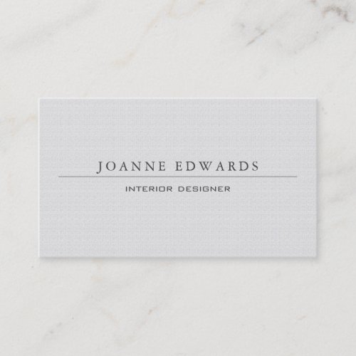 Minimalist modern professional white burlap business card