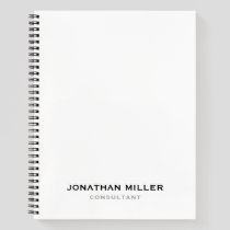 Minimalist Modern Professional White Notebook