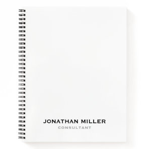 Minimalist Modern Professional White Notebook
