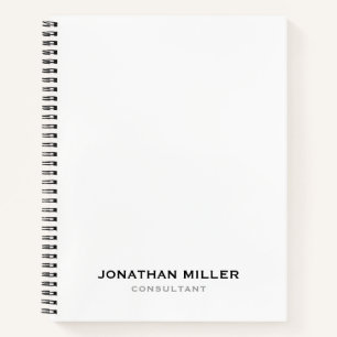 Minimalist Modern Professional White Notebook