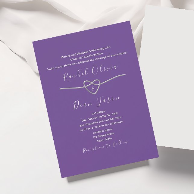 Minimalist Modern Purple Wedding Invite (Creator Uploaded)