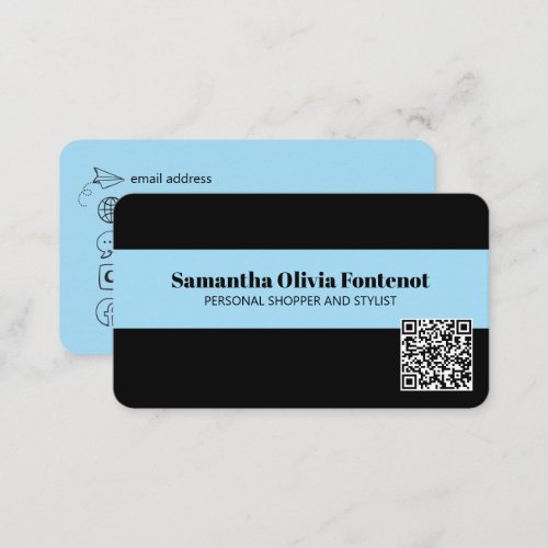 Minimalist Modern QR code Business Card 