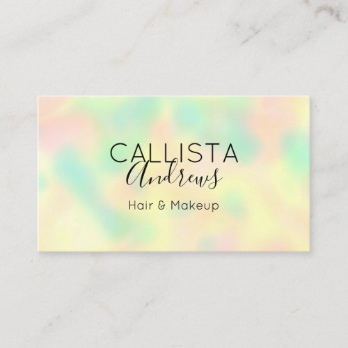 Minimalist Modern Rainbow Holograph Salon Business Business Card