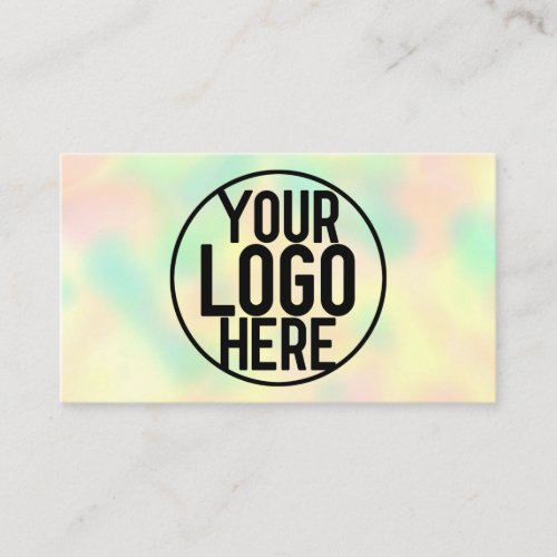 Minimalist Modern Rainbow Holograph Salon Logo Business Card