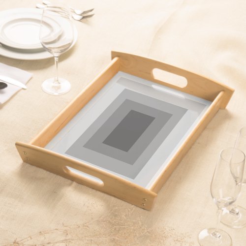 Minimalist Modern Rectangle Geometric Grey Black Serving Tray